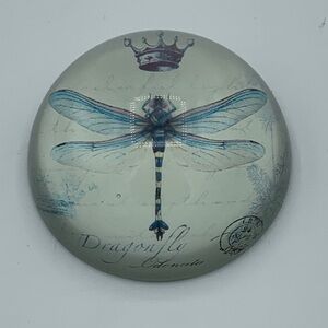 Dragonfly Glass Paperweight, good condition